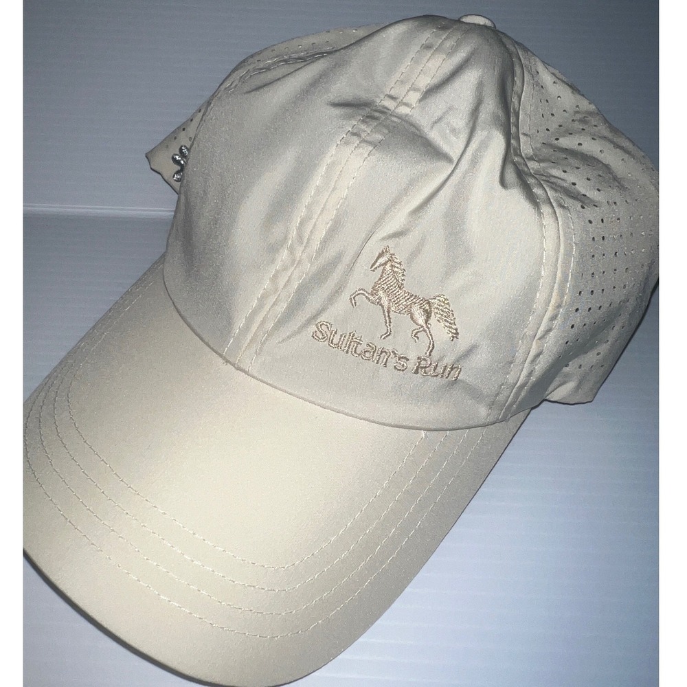 VIMHUE Sultan's Run Ponytail Hat Women Beige Perforated Golf Cap Sun Goddess